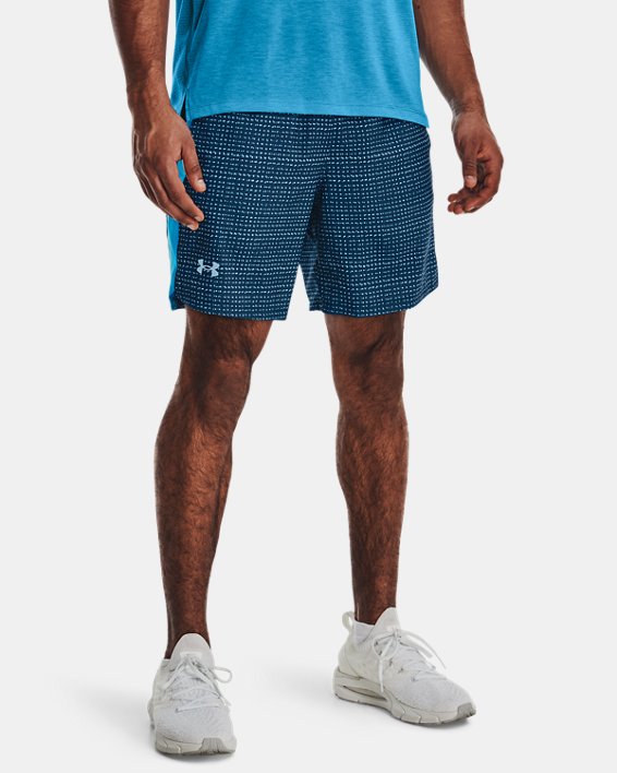 Men's UA Launch Run 7" Print Shorts, Blue, pdpMainDesktop image number 0